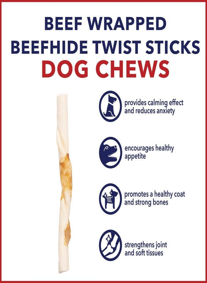 Pet Factory Twistedz American Beefhide 5" Twist Sticks Dog Chew Treats w/ Real Beef Meat Wrap - 20 Count/1 Pack - Image 5